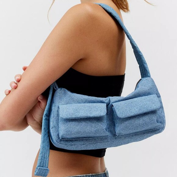 NWT Baggu Cargo Shoulder Bag - Digital Denim - Picture 4 of 9